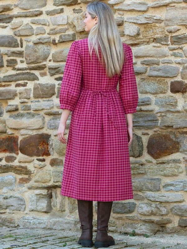 Kite Womens Organic Damson Check Worgret Flannel Dress