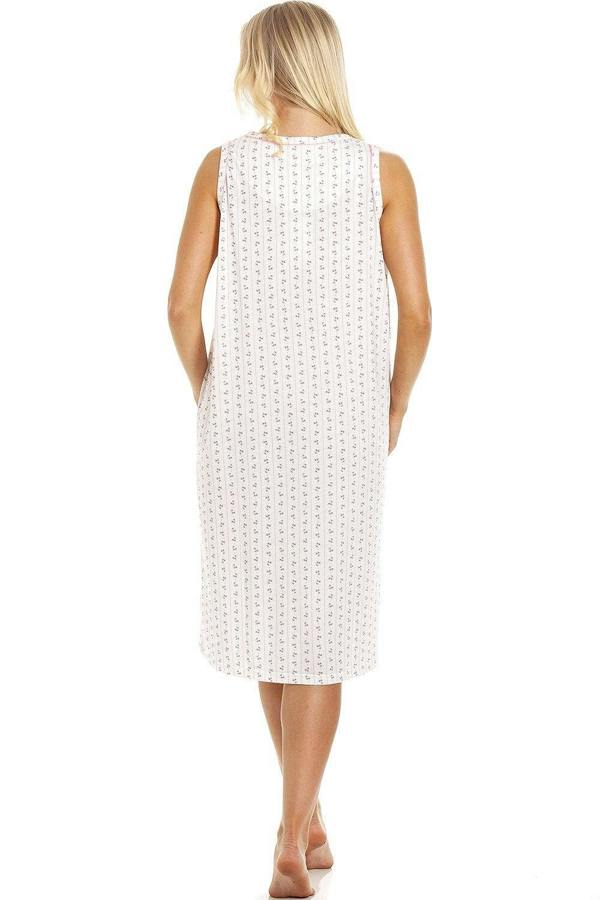 Womens Floral Pinstriped Sleeveless Nightdresses