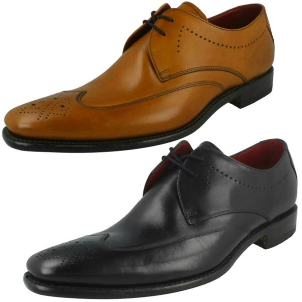Loake Mens Loake Brogue Lace Up Leather Shoes Stitch