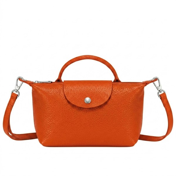 Kitise Fashion Italian Leather Mini Top Handle Crossbody Bag - Orange