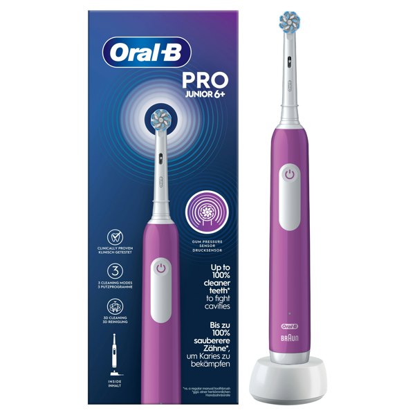 Oral-B Pro Junior Electric Toothbrush,  For Ages 6+ - Purple