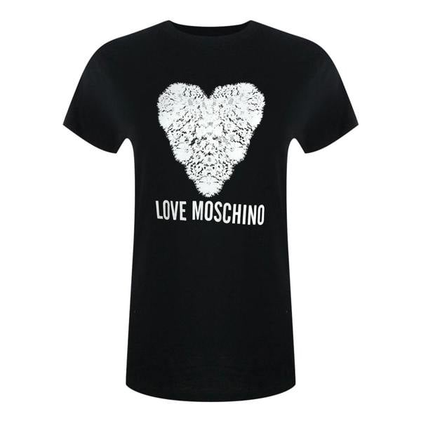 Love Moschino Heart Print Black T-Shirt - Nova Clothing