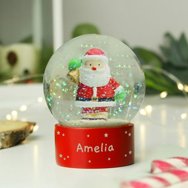 Personalised Memento Company Personalised Name Only Santa Snow Globe