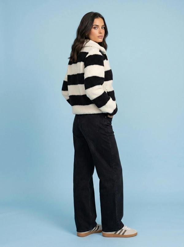 Urban Bliss Stripe Fleece Jacket