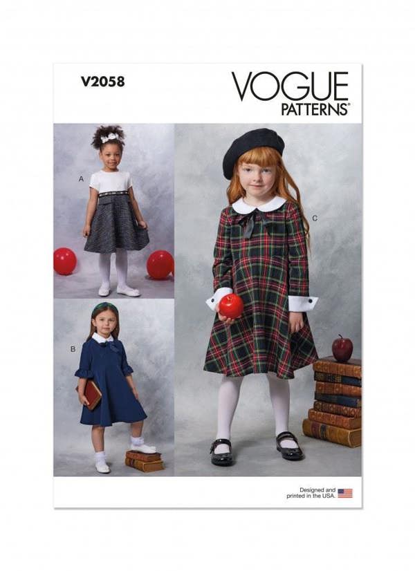 Vogue Sewing Pattern 2058, Dresses for Kids, A (3-4-5-6-7-8) - Intermediate