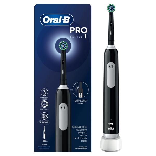 Oral-B Pro Series 1 Black Electric Toothbrush, Designed By Braun