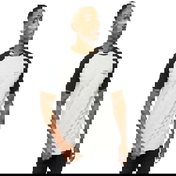 Crosshatch Mens Meza T-Shirt - Grey Marl/Black - 