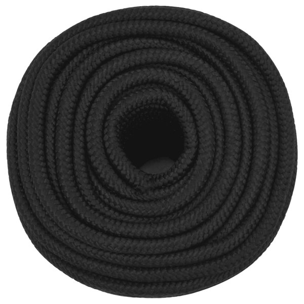 Berkfield Boat Rope Full Black 12 mm 100 m Polypropylene