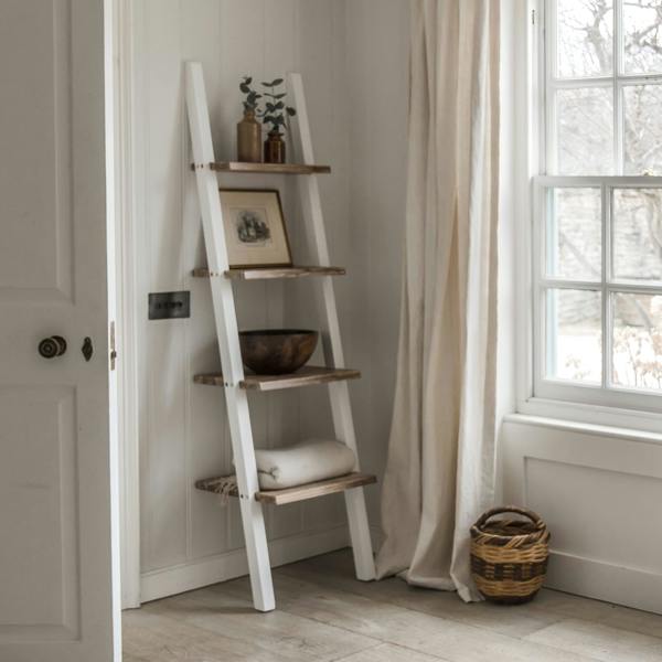 Florence Ladder Shelf Wooden Shelving Unit Lean-Up Shelf