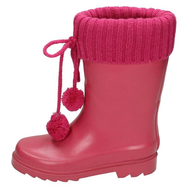 Spot On Girls Spot On Knitted Collar Wellington Boots