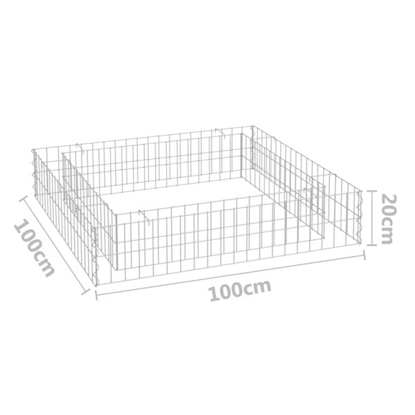 Berkfield Gabion Raised Bed Galvanised Steel 100x100x20 cm