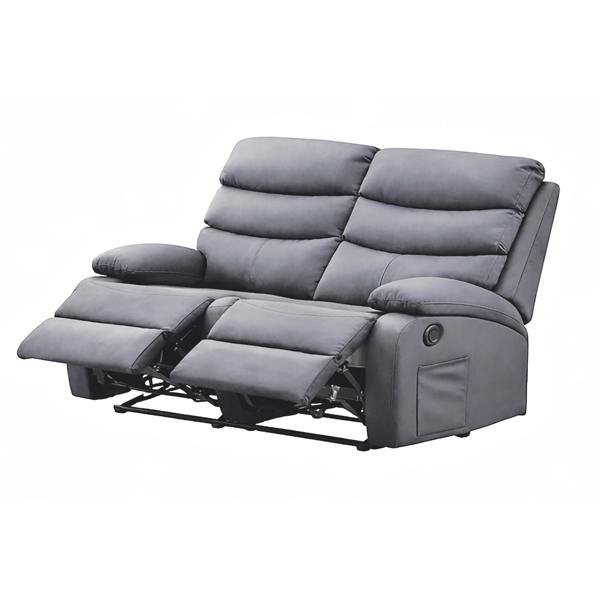 Kudlhome 2 Seater Manual Recliner Sofa, Dark Grey