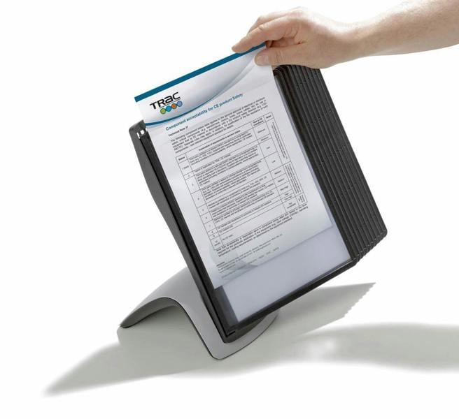 Durable SHERPA STYLE TABLE 10 Display Panel Desk Stand | 10 Panels | A4 Black