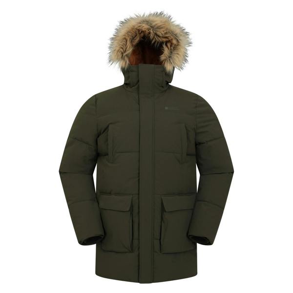 Mountain Warehouse Mens Fern Water Resistant Padded Parka - Khaki Green - 