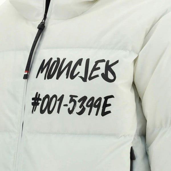 Moncler Grenoble Mazod Logo Printed Puffer Hooded Jacket - White