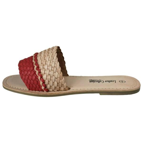 Leather Collection Ladies Leather Collection Casual Open Toe Summer Mule