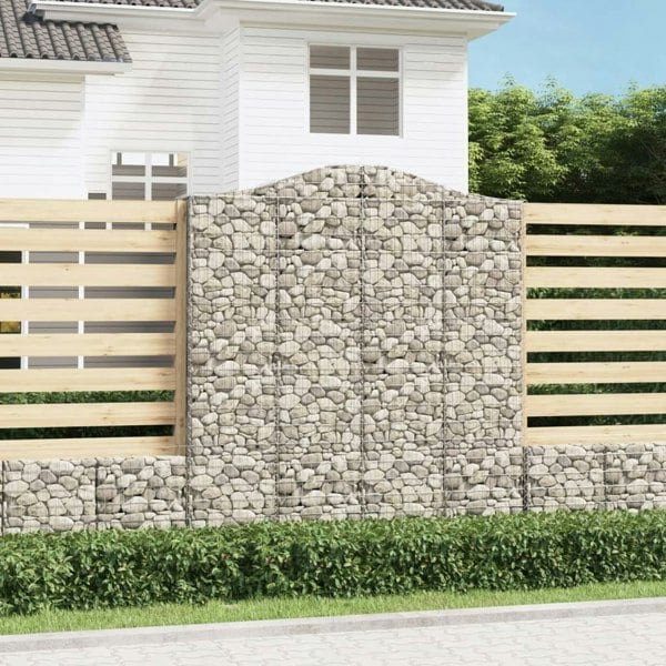Berkfield Arched Gabion Basket 200x30x220/240 cm Galvanised Iron