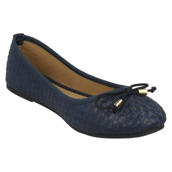Spot On Ladies Spot On Weaved Design Ballerinas F80381