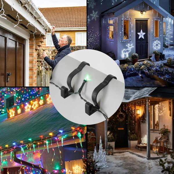 2.9cm Large Black Gutter Hooks for Christmas Lights, Weather Resistant Clip-On Holders image 5