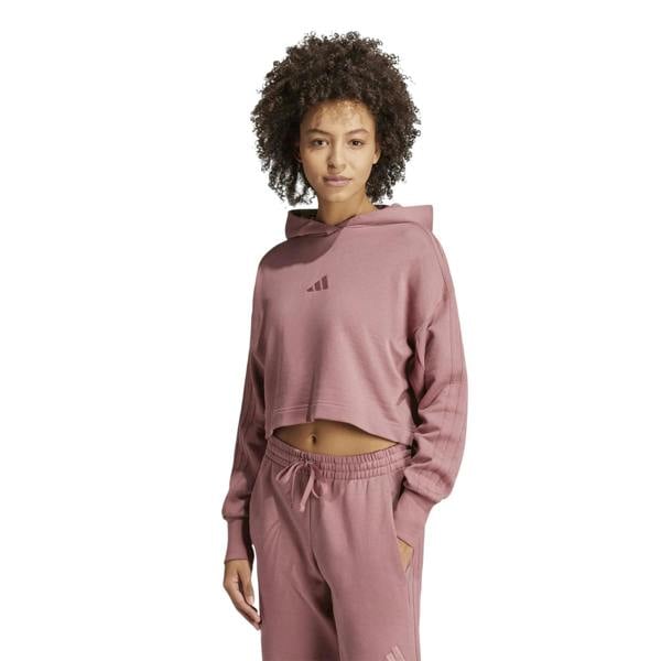 Adidas Womens/Ladies All SZN Overhead Relaxed Fit Hoodie - Crimson - 