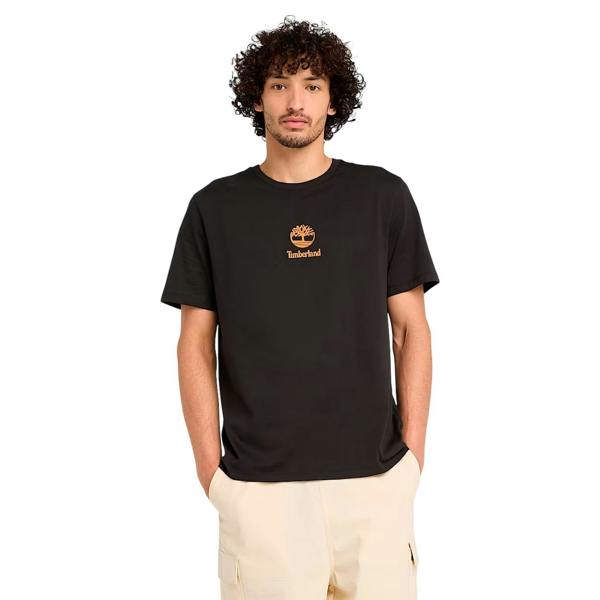Timberland Mens Stacked Logo T-Shirt - Black - 