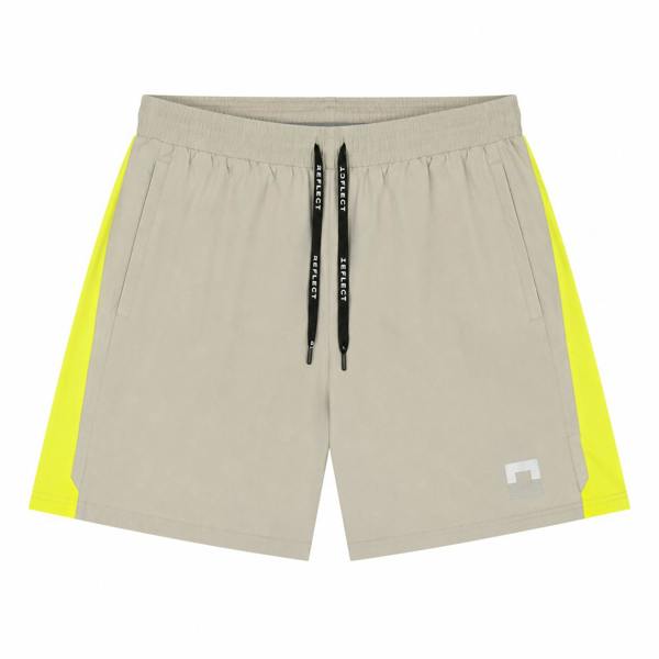 REFLECT Zone Tech 7-Inch Shorts Grey/Neon Yellow