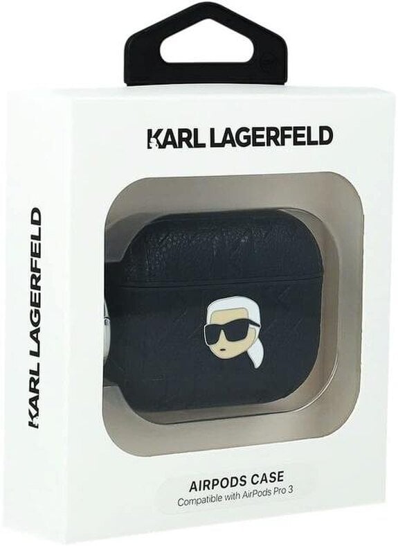 Karl Lagerfeld Monogram Karl Head Case for AirPods Pro 3 Black - KLAP3PGKIPK