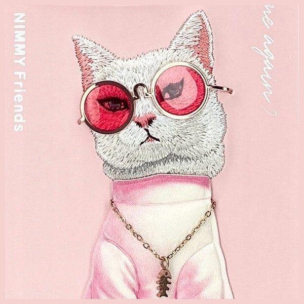 Nimmy Friends Glasses Cool Cat Case for iPhone 16 Pro 6.3" Pink - N-YJ-iP16-Pro-04