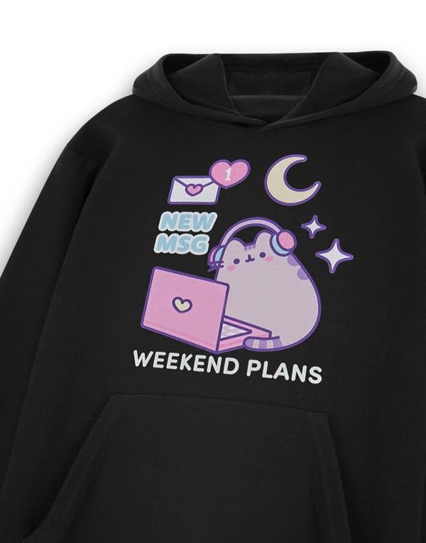 Pusheen Womens Black New Msg Hoodie