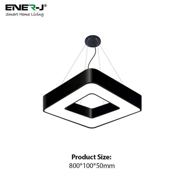 ENER-J 40W Hollow Square Pendant Light, Size: Side length 80 cms, Lampshade height 6 cms CCT