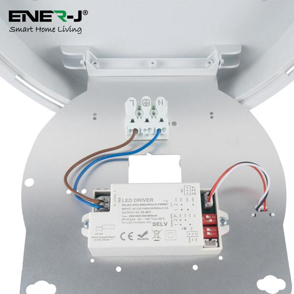 ENER-J ENERJ Superhero 9-in-1 LED Bulkhead, 12W/15W/18W Power Switchable, 3000K-6000K CCT, IP65 IK10 Impact-Resistant 320mm (Standard / Sensor)