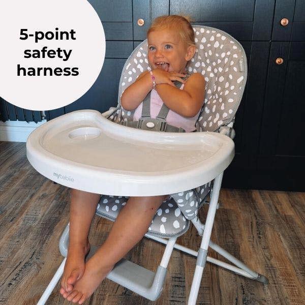 My Babiie MBHC1 Compact Highchair - Grey Dalmatian