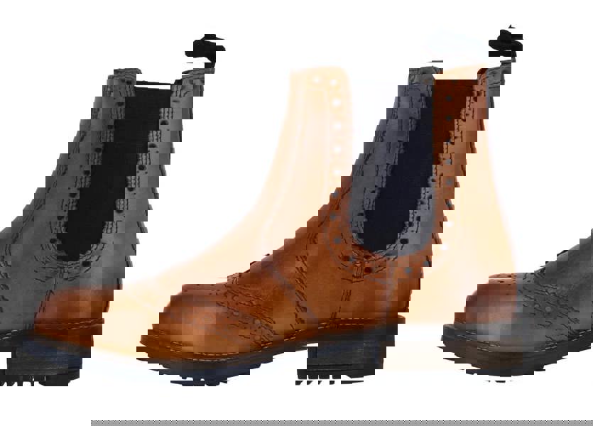 Catesby Mens Pull On Ankle Dealer Chelsea Brogue Wingtip Boots