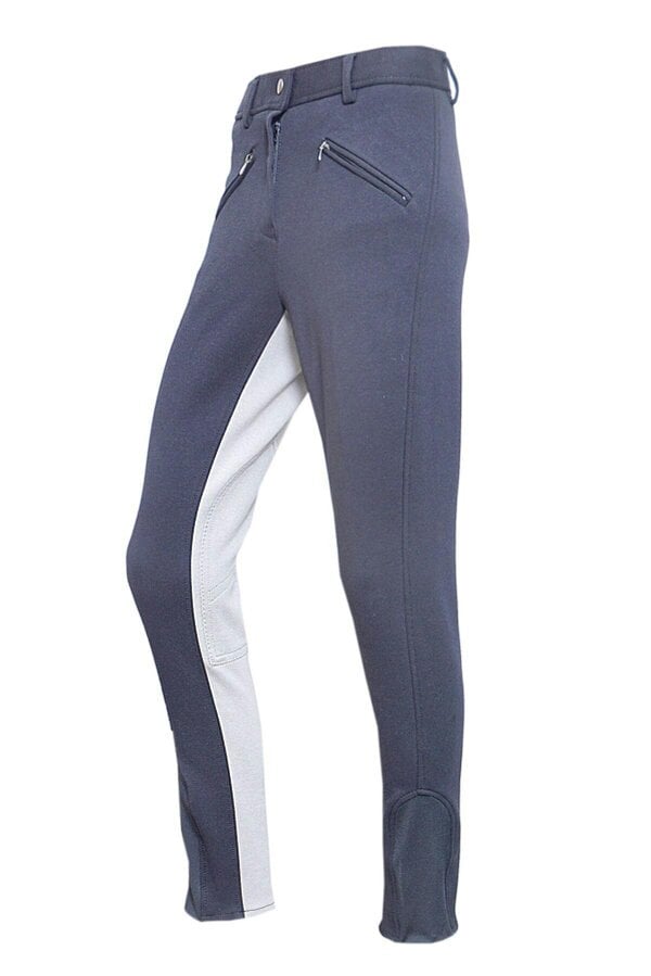eQuitack Women's Stretchy Self Seat Horse Riding Jodhpurs Black/Grey