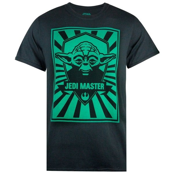 Star Wars Mens Yoda Jedi Master Poster T-Shirt - Black/Green