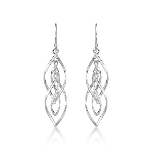 925 Sterling Silver Long Spiral Dangling Earrings for Women - namana.london