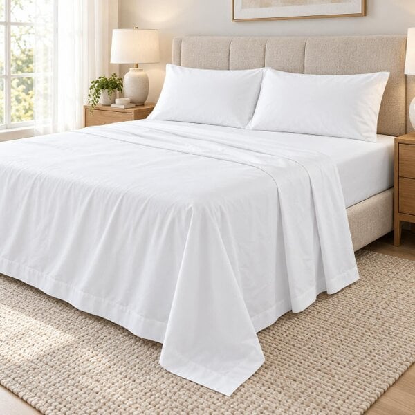 Night Zone Polycotton Sheet Set – Fitted Sheet, Flat Sheet & Pillowcases Easy Care Bedding