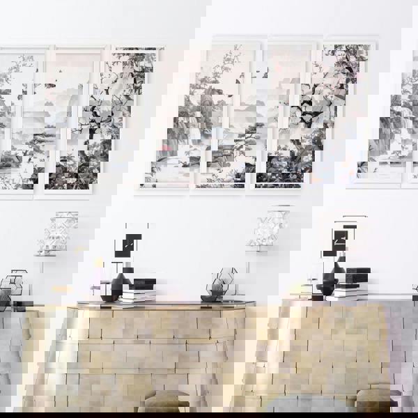 Wall Art For Living Room Large | Set of 3 Chinoiserie Wall art Prints