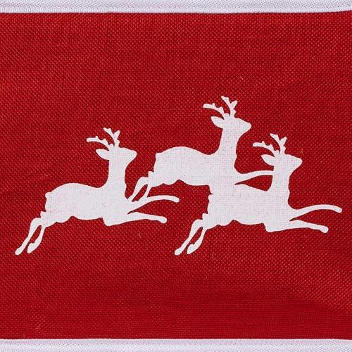 26.8 Inch Hexagonal Fabric Christmas Tree Collar Foldable Red Burlap Cover for Tree Stands image 6