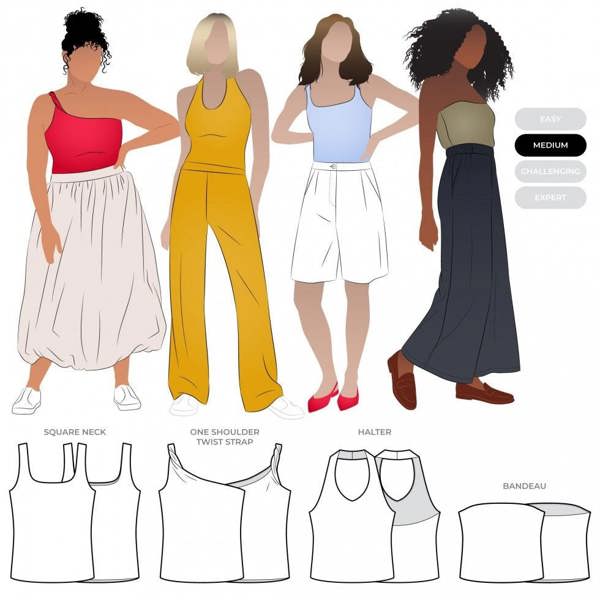 Style Arc Sewing Pattern Gilmore Knit Tops - Tops for Women - Intermediate