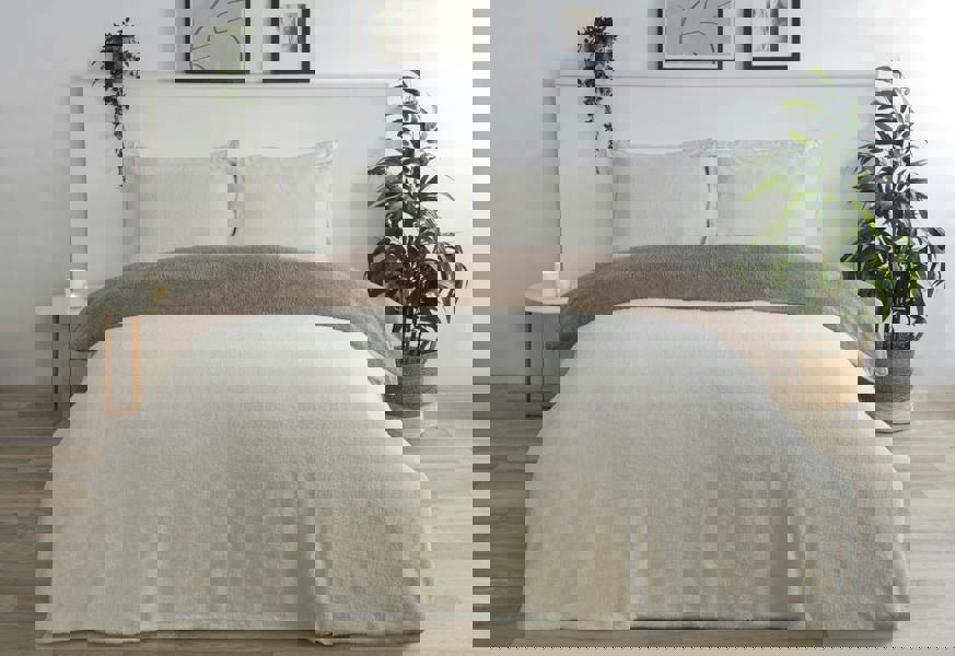 Smart Living Luxury Super Soft & Reversible Teddy Fleece Duvet Cover and Pillowcase