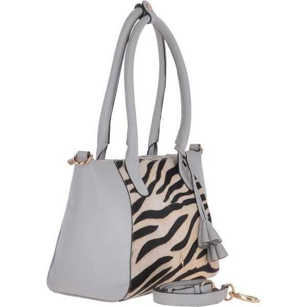 Ashwood Womens  Natural Hair On Hide Leather Tote Bag Ice/Zebra - 61639