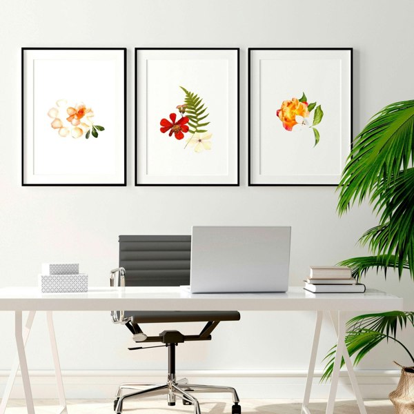 Shabby chic decor | set of 3 wall art prints for home office