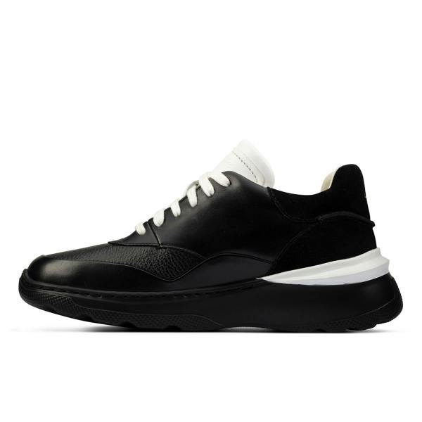 Clarks Womens/Ladies Sprint Lite Lace Leather Trainers - Black - 