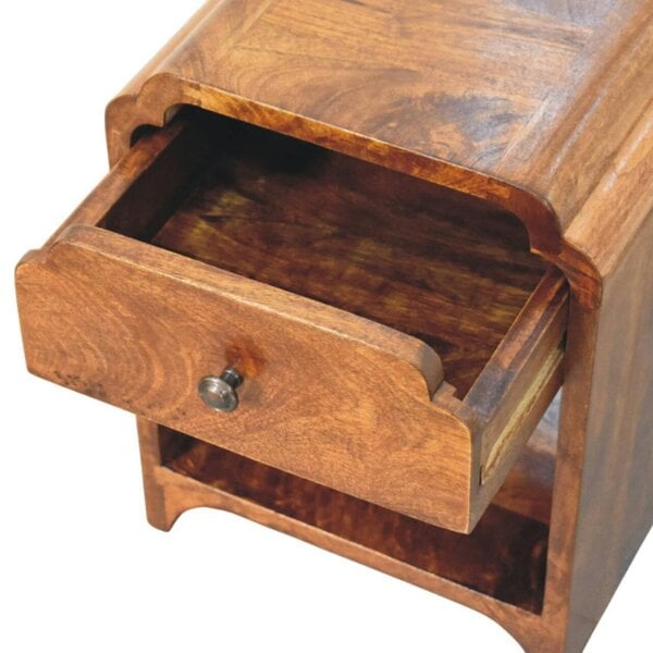 Wyld Haus Paris Mango Wood Bedside Table with a Drawer and Shelf