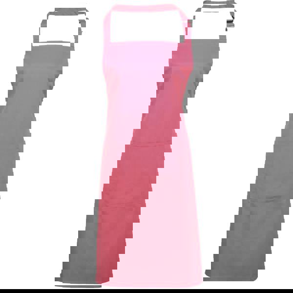 Premier Ladies/Womens Colours Bip Apron With Pocket / Workwear (Pack of 2) - Fuchsia