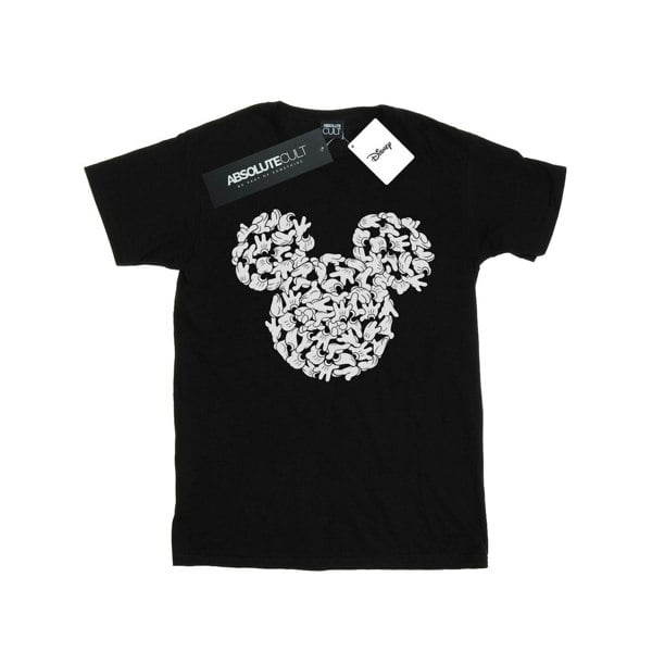 Disney Mens Mickey Mouse Head Of Hands T-Shirt - Black