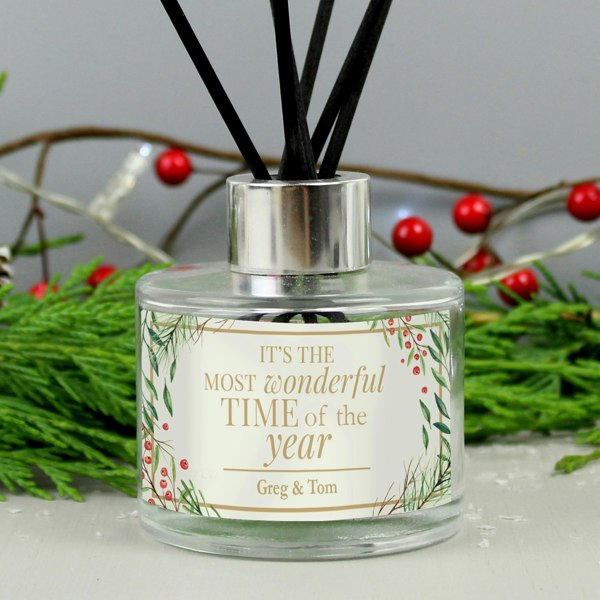 Personalised Memento Company Personalised 'Wonderful Time of The Year' Christmas Reed Diffuser