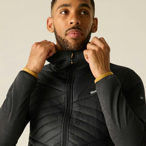 Regatta Mens Andreson Marl Hybrid Jacket - Black/Wood Brown