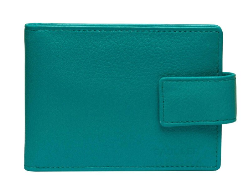 SADDLER Robyn Compact Leather Card Wallet – Handmade by Saddler | RFID Protected & Gift Boxed - Teal